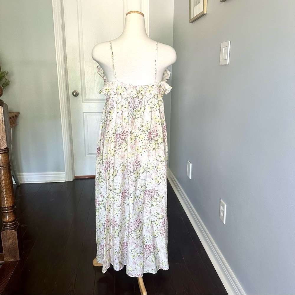 H&M Floral Sleeveless Flounce V Neck Dress - Size M - Picture 14 of 14